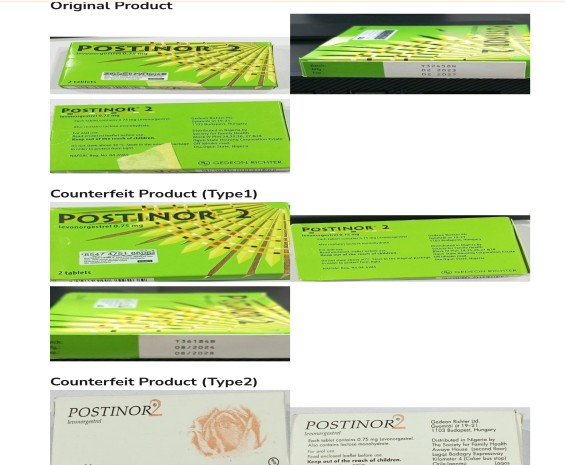 how to identify fake positnor2 VS original postinor 2